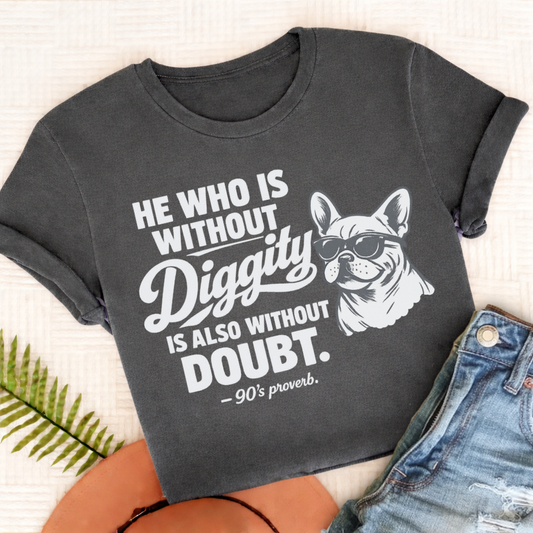 French Bulldog No Diggity Unisex TShirt Comfort Colors Pepper