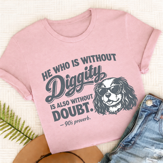 Cavalier King Charles No Diggity Unisex TShirt Comfort Colors Blossom