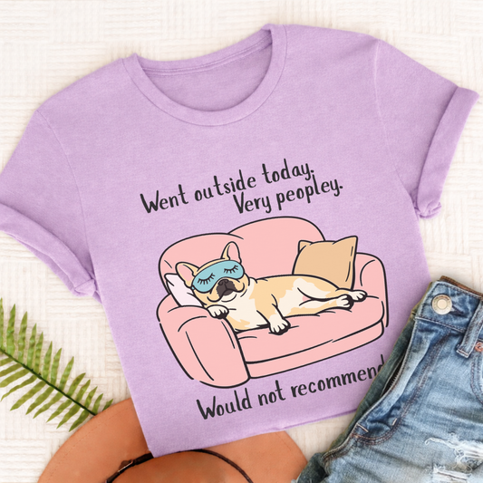 French Bulldog Too Peopley Unisex TShirt Comfort Colors Orchid