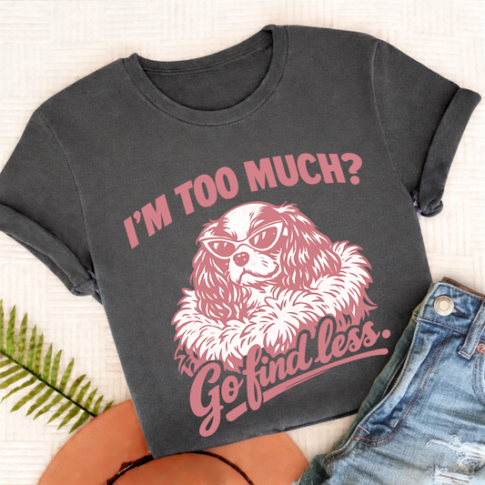 Cavalier King Charles Go Find Less Unisex TShirt Comfort Colors Pepper