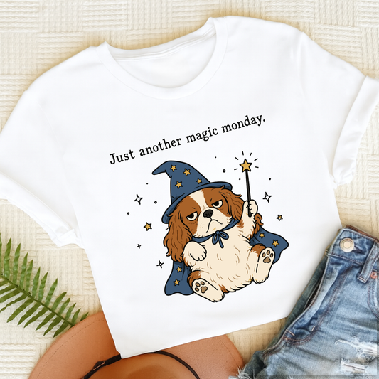 Cavalier King Charles Magic Monday Unisex TShirt White