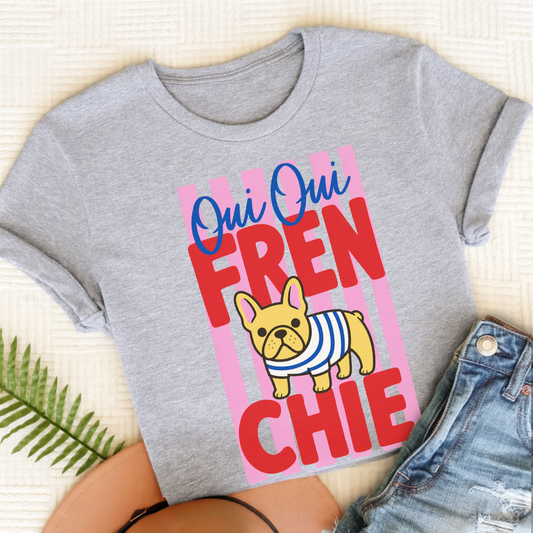 Custom French Bulldog Oui Oui Unisex TShirt Sport Grey