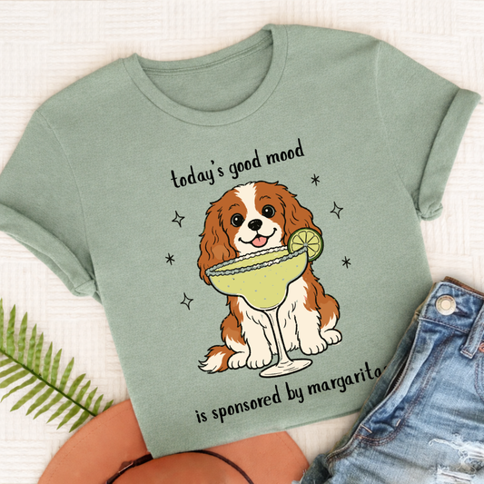 Custom Cavalier King Charles Margaritas Unisex TShirt Comfort Colors Bay