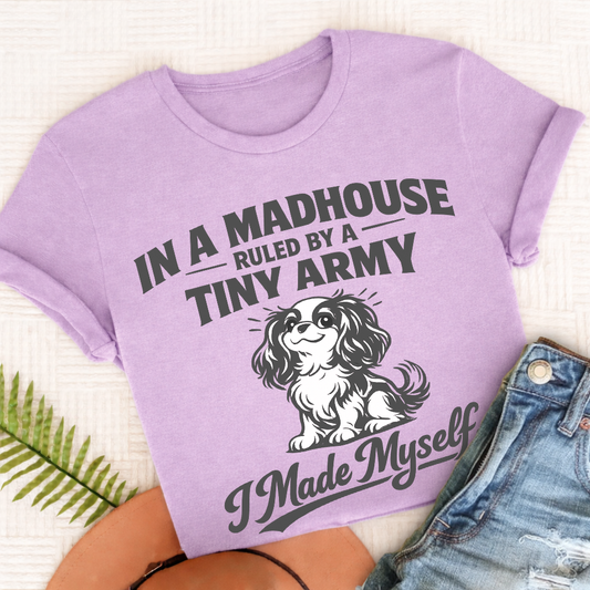 Cavalier King Charles Tiny Army Unisex TShirt Comfort Colors Orchid
