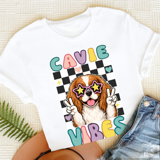 Cavalier King Charles Vibes Unisex TShirt White