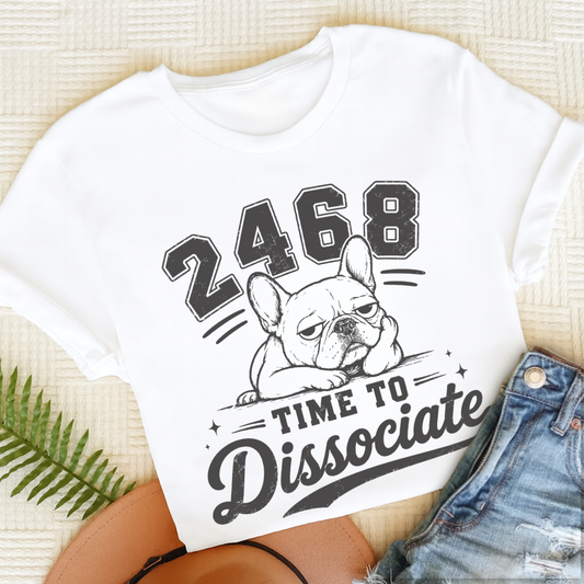 French Bulldog Funny Dissociate Unisex TShirt White