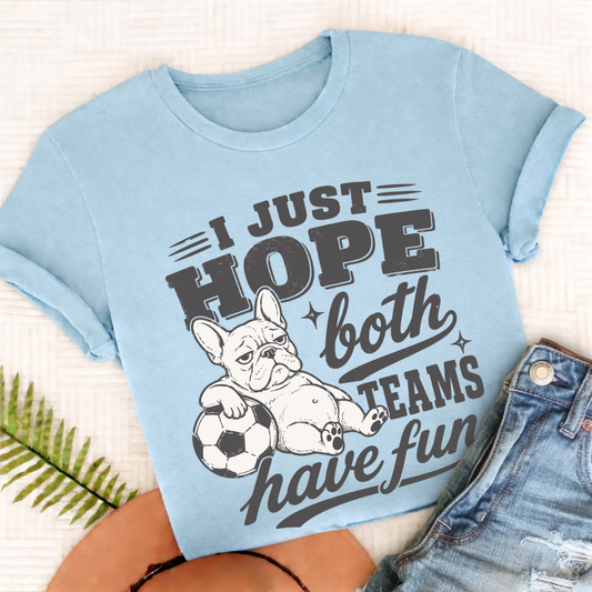 French Bulldog Funny Soccer Both Teams Unisex TShirt Chambray