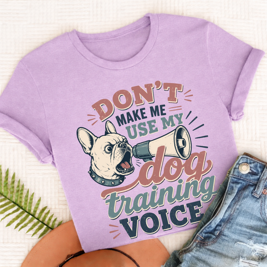 Custom Frenchie Dog Training Voice Unisex TShirt Orchid