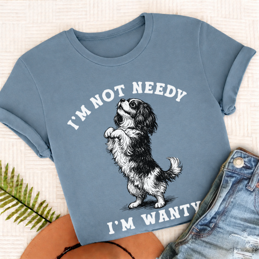 Cavalier King Charles Wanty Unisex TShirt Ice Blue