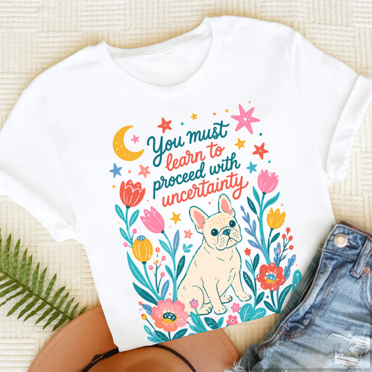 Custom French Bulldog Uncertainty Unisex TShirt White