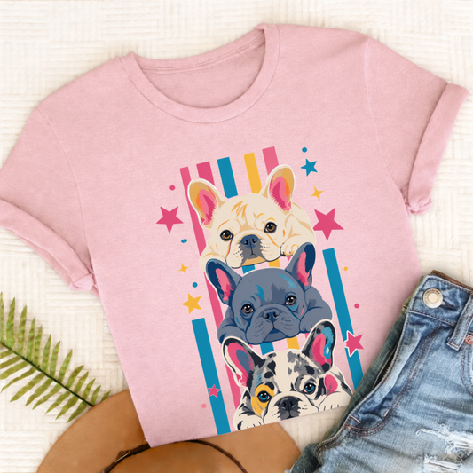 French Bulldog Pop Art Unisex TShirt Blossom