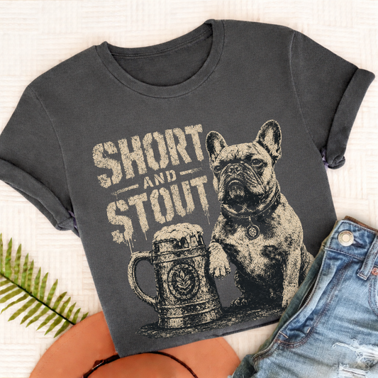French Bulldog Short Stout Silhouette Unisex TShirt Pepper