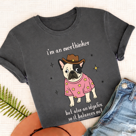 CC Custom French Bulldog Overthinker Unisex TShirt Pepper