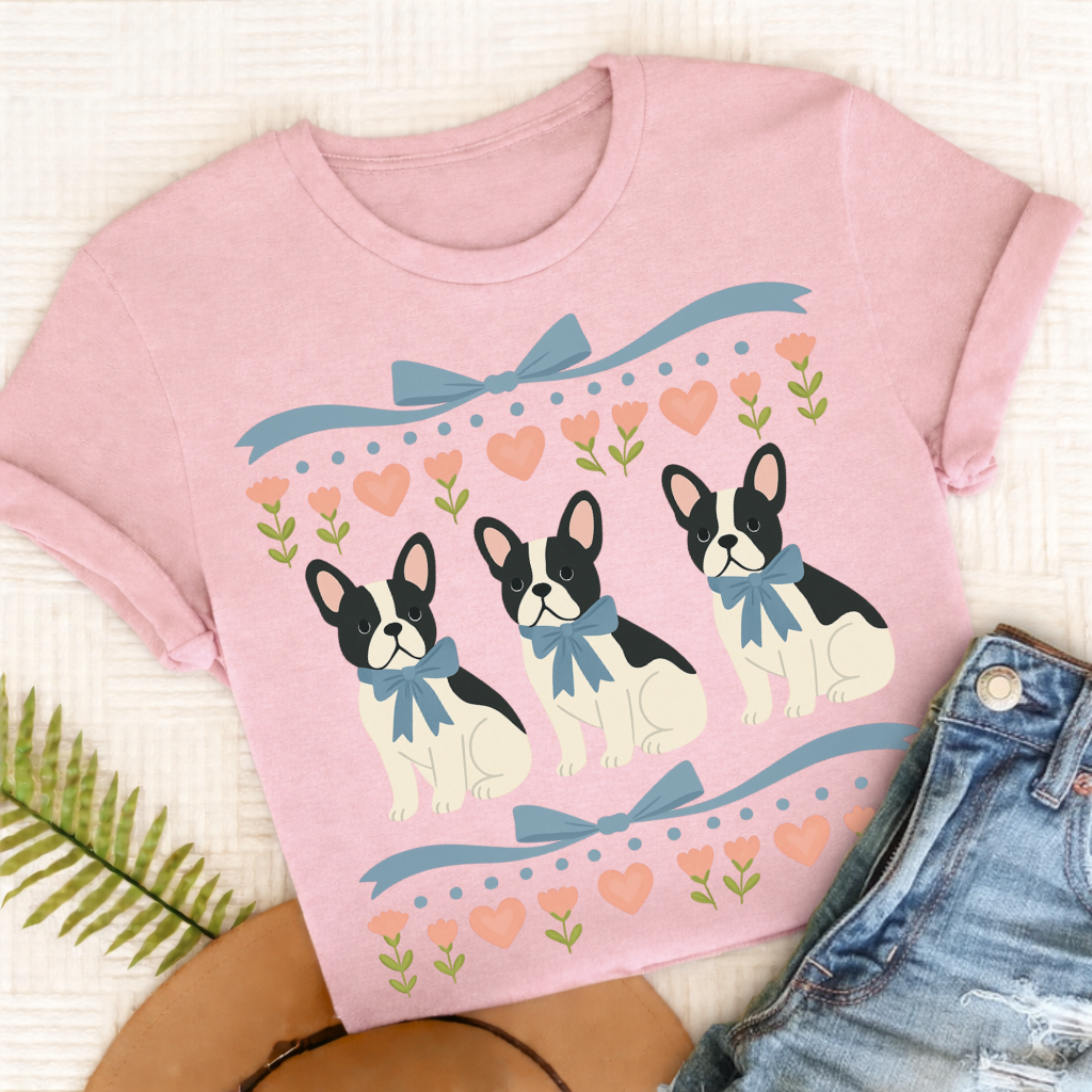 Custom French Bulldog Grandma Unisex TShirt Blossom