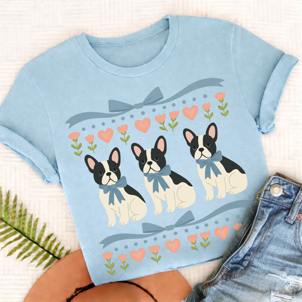 Custom French Bulldog Grandma Unisex TShirt Chambray