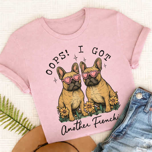 Custom French Bulldog Oops Unisex TShirt Blossom
