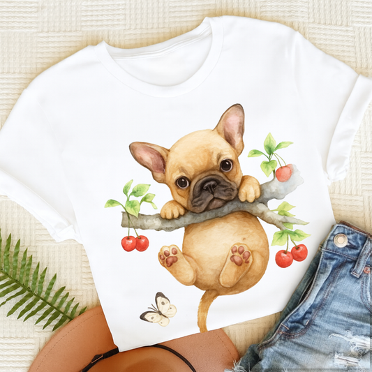 Custom French Bulldog Hang In There Unisex Tshirt White