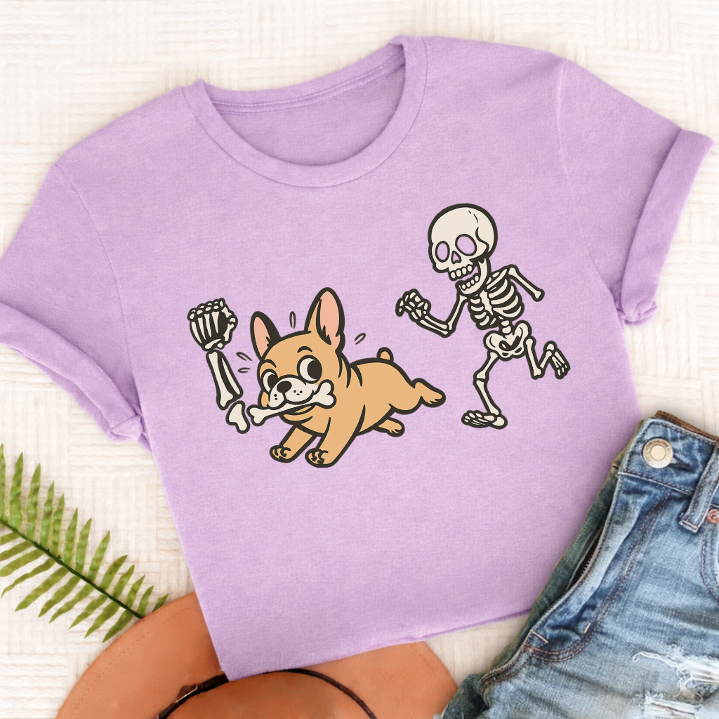 Custom French Bulldog Grave Robber Unisex TShirt Orchid
