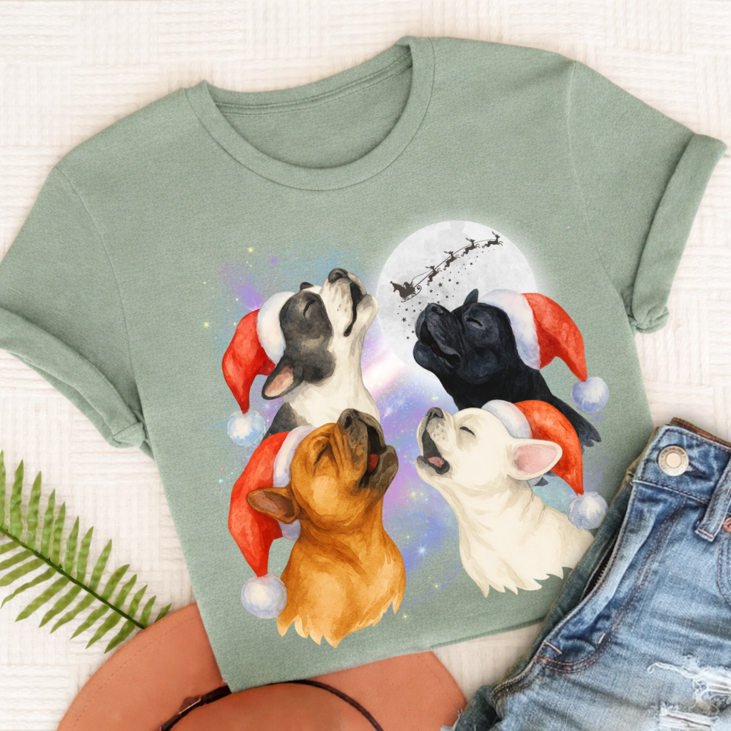 French Bulldog Funny Christmas Howliday Unisex TShirt Bay
