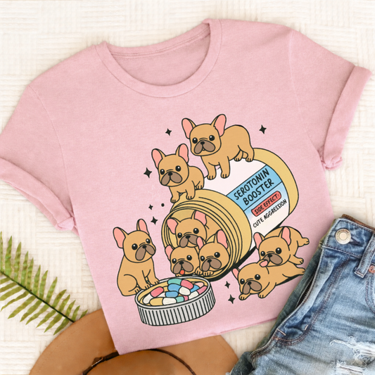 Custom French Bulldog Serotonin Unisex Tshirt Blossom