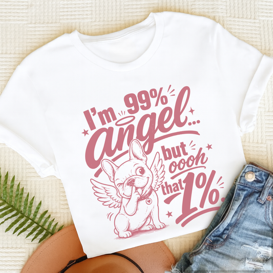 French Bulldog Funny Angel Unisex TShirt White