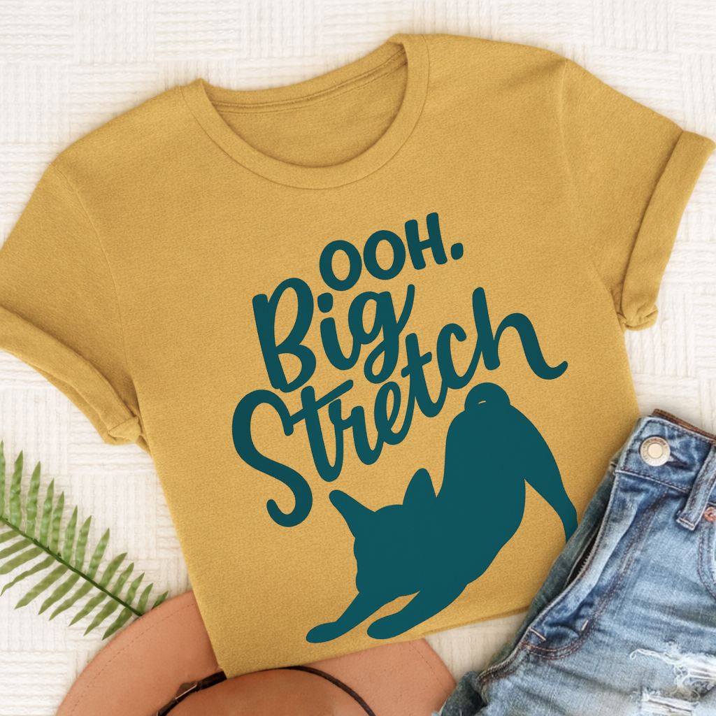 French Bulldog Big Stretch Unisex TShirt Mustard