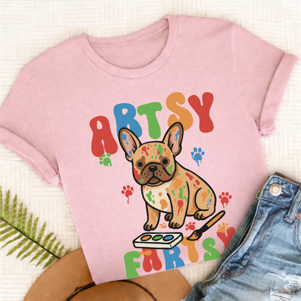 French Bulldog Artsy Fartsy Unisex Tshirt Blossom