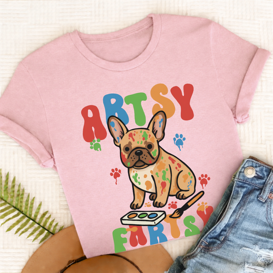 French Bulldog Artsy Fartsy Unisex Tshirt Blossom