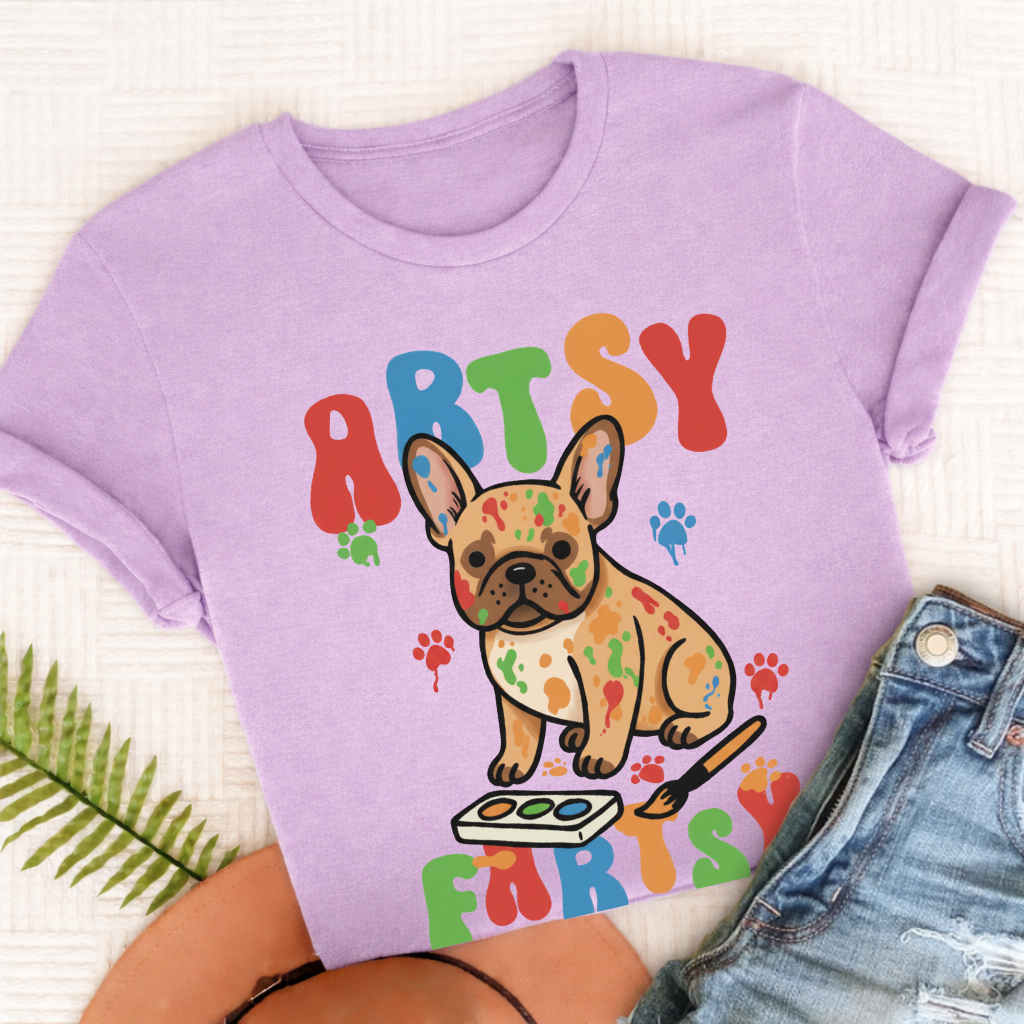 French Bulldog Artsy Fartsy Unisex Tshirt Orchid