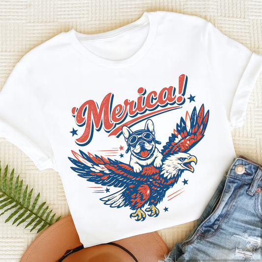 Custom Frenchie America Birthday Unisex TShirt White