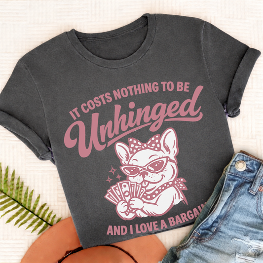 French Bulldog Unhinged Unisex TShirt Pepper