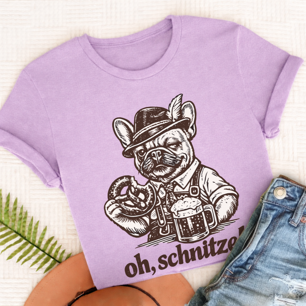 French Bulldog Germany Schnitzel Unisex TShirt Orchid