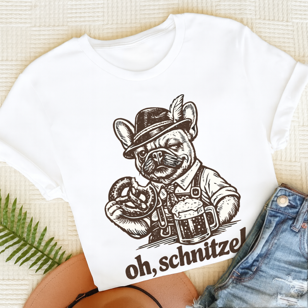 French Bulldog Germany Schnitzel Unisex TShirt White