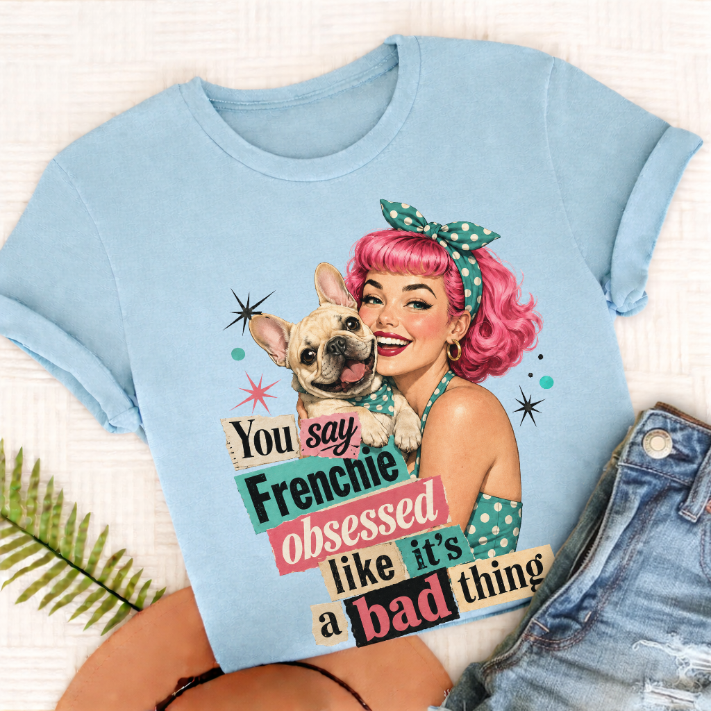 Custom French Bulldog Snarky Unisex TShirt Chambray