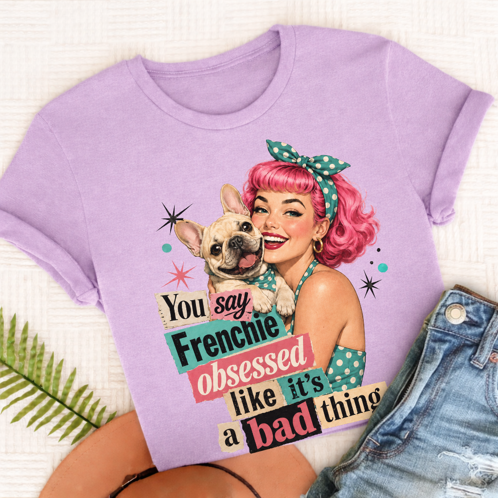 Custom French Bulldog Snarky Unisex TShirt Orchid