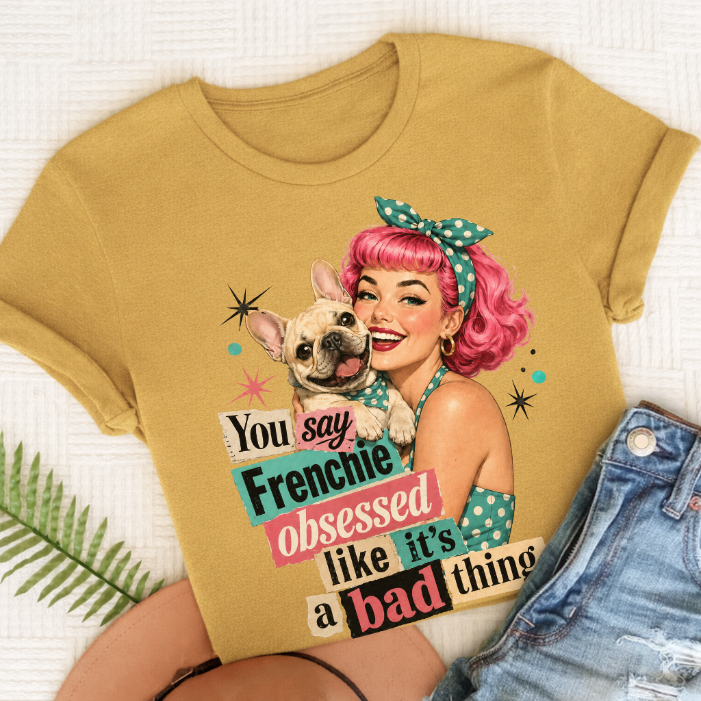 Custom French Bulldog Snarky Unisex TShirt Mustard