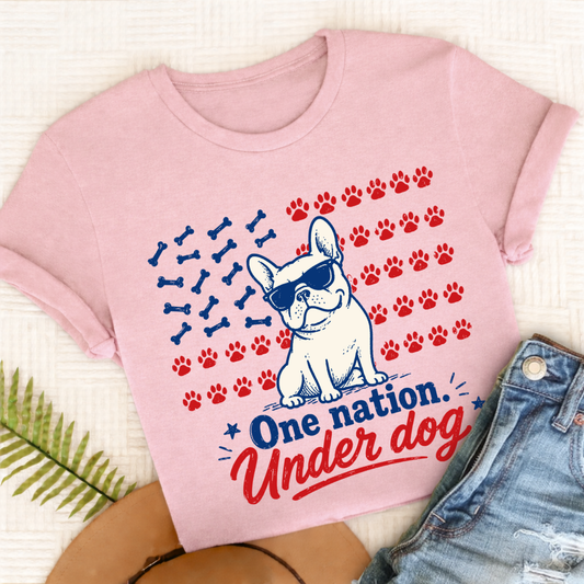 French Bulldog One Nation Unisex TShirt Blossom