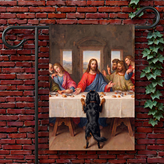 Custom Cavalier King Charles The Last Supper Garden Flag 12'' × 18''