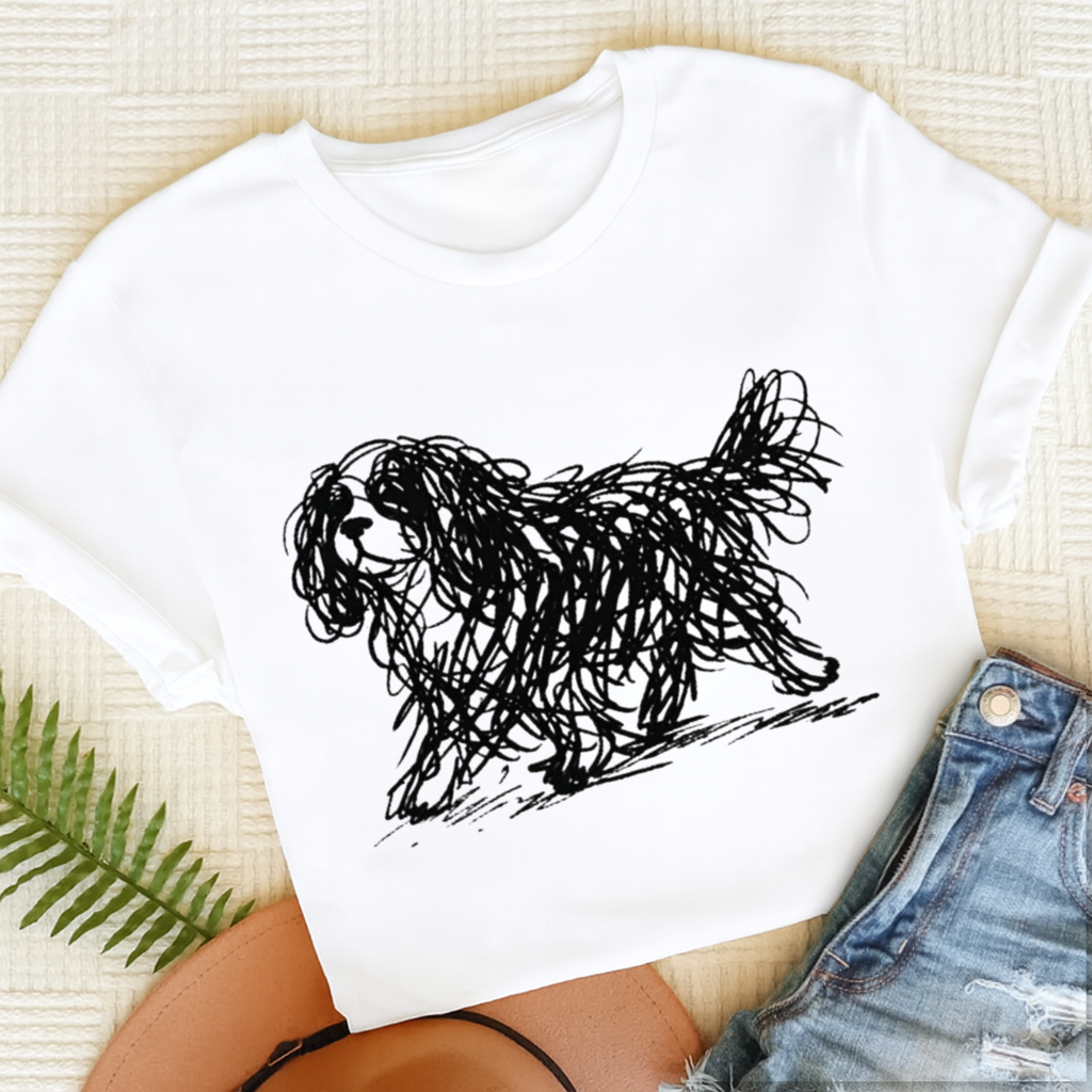 Cavalier Artist Line Art Unisex Unisex TShirt White