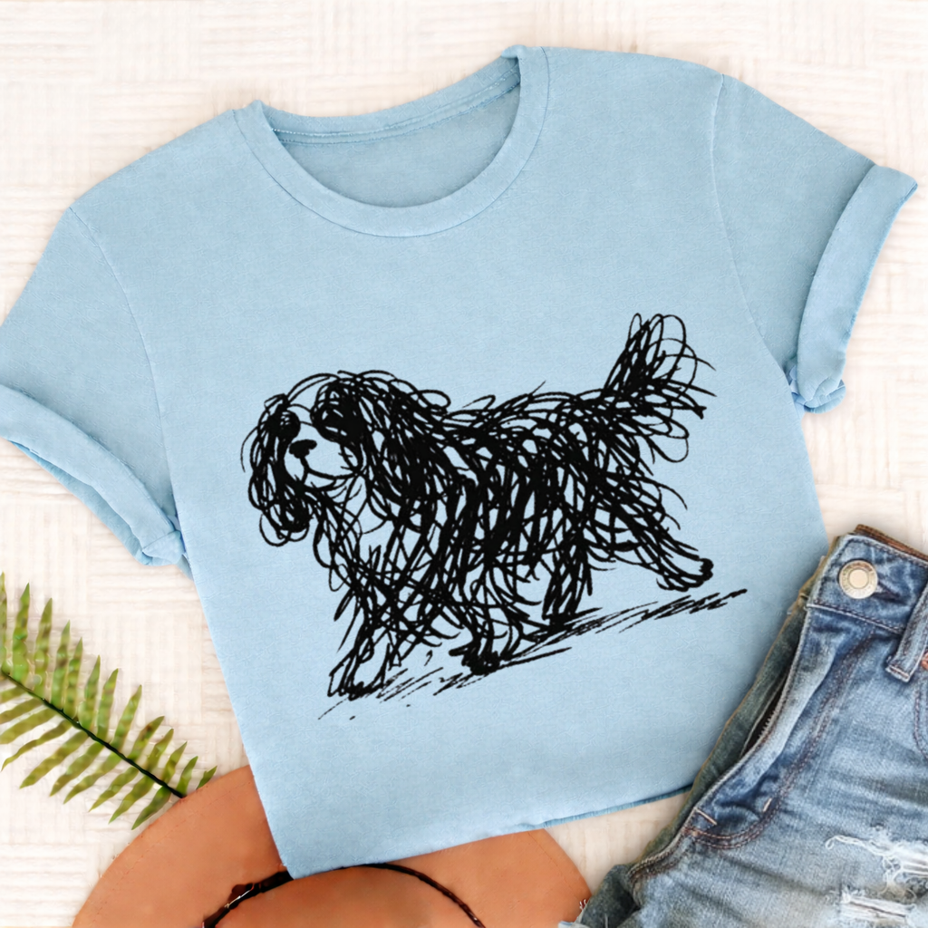 Cavalier Artist Line Art Unisex Unisex TShirt Chambray