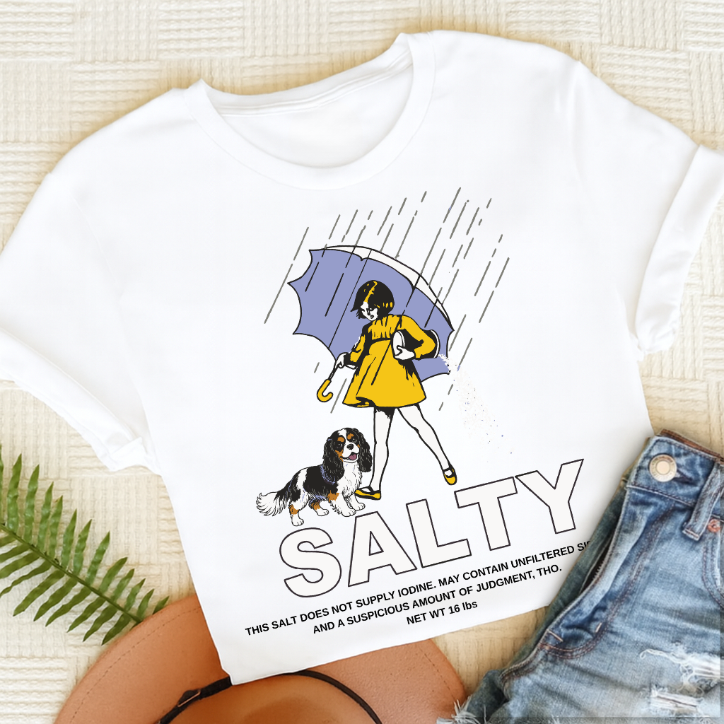Custom Cavalier Salty Sarcastic Unisex TShirt White