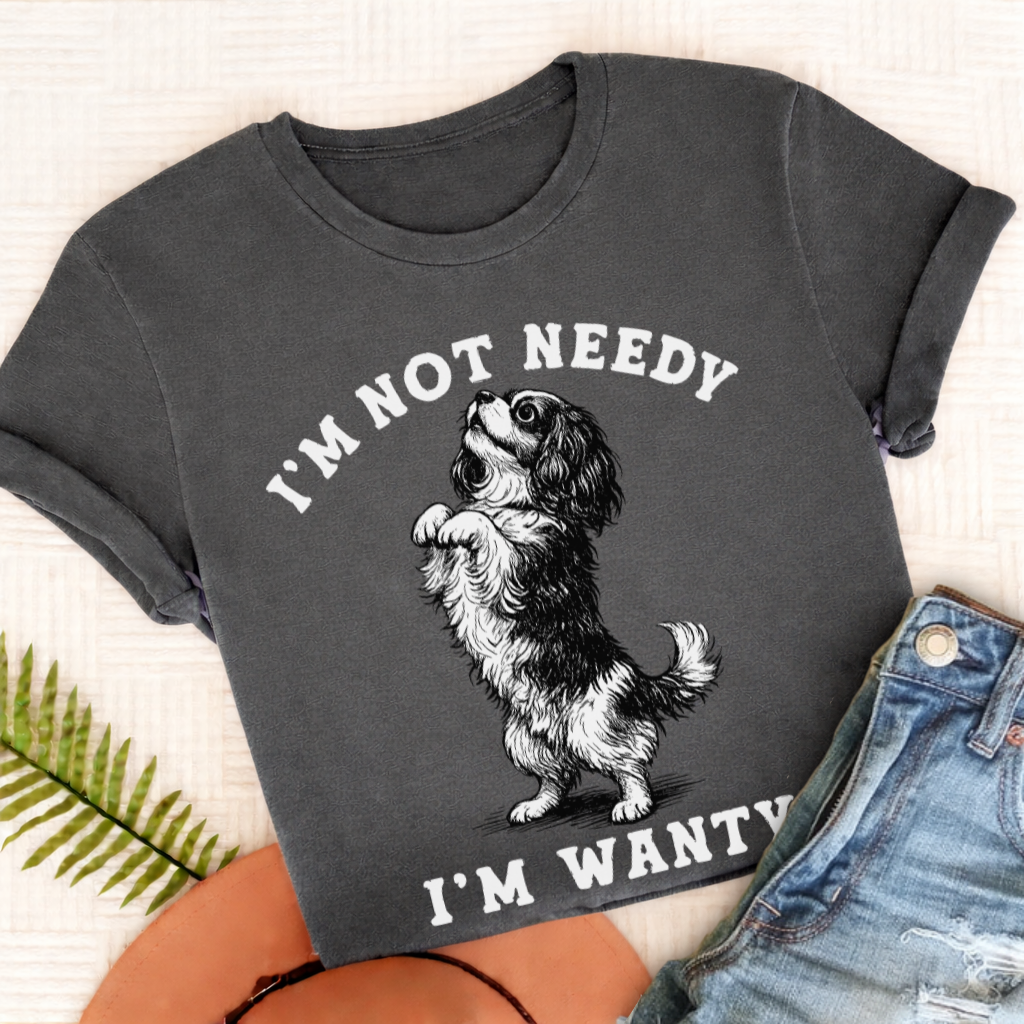 Cavalier King Charles Wanty Unisex TShirt Pepper
