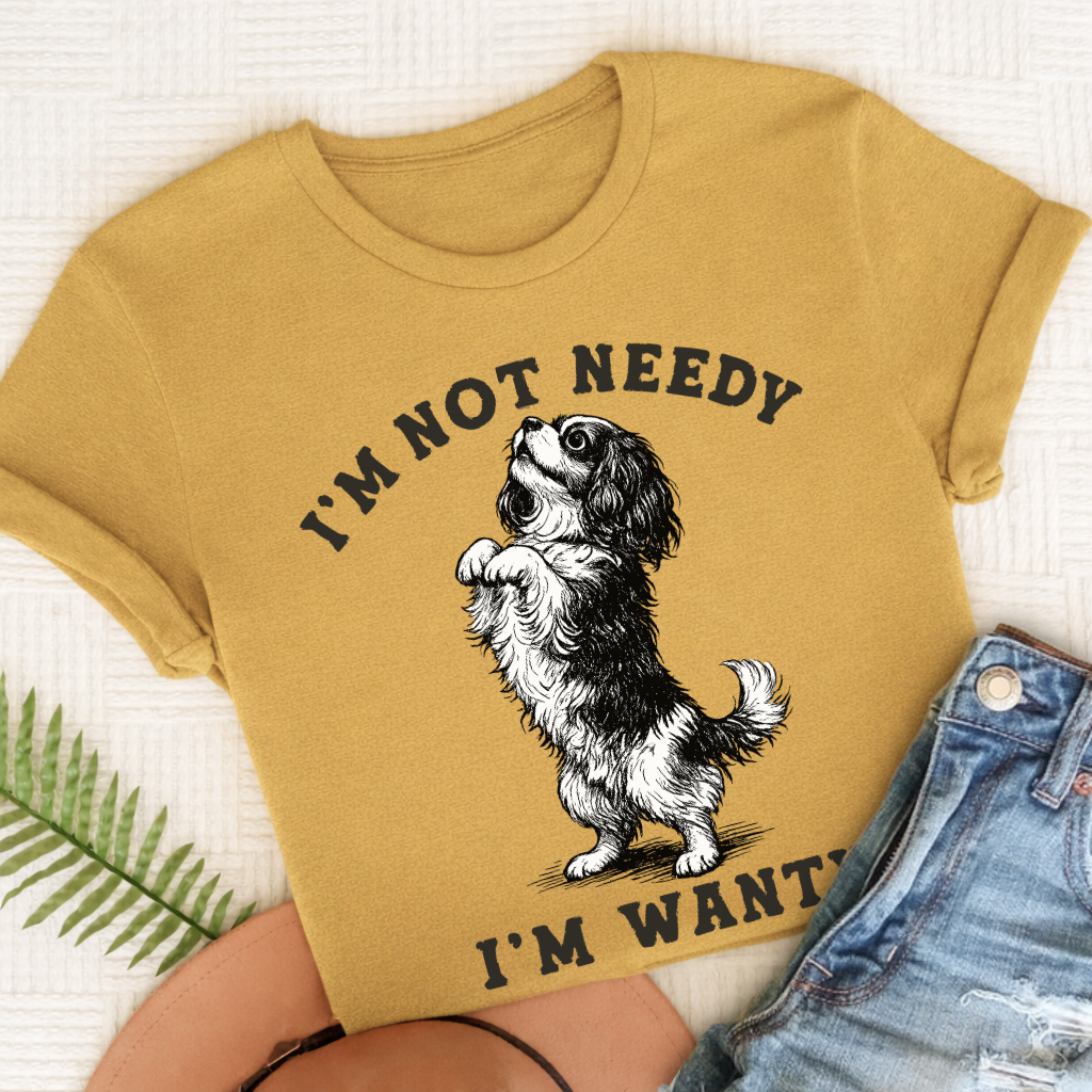 Cavalier King Charles Wanty Unisex TShirt Mustard