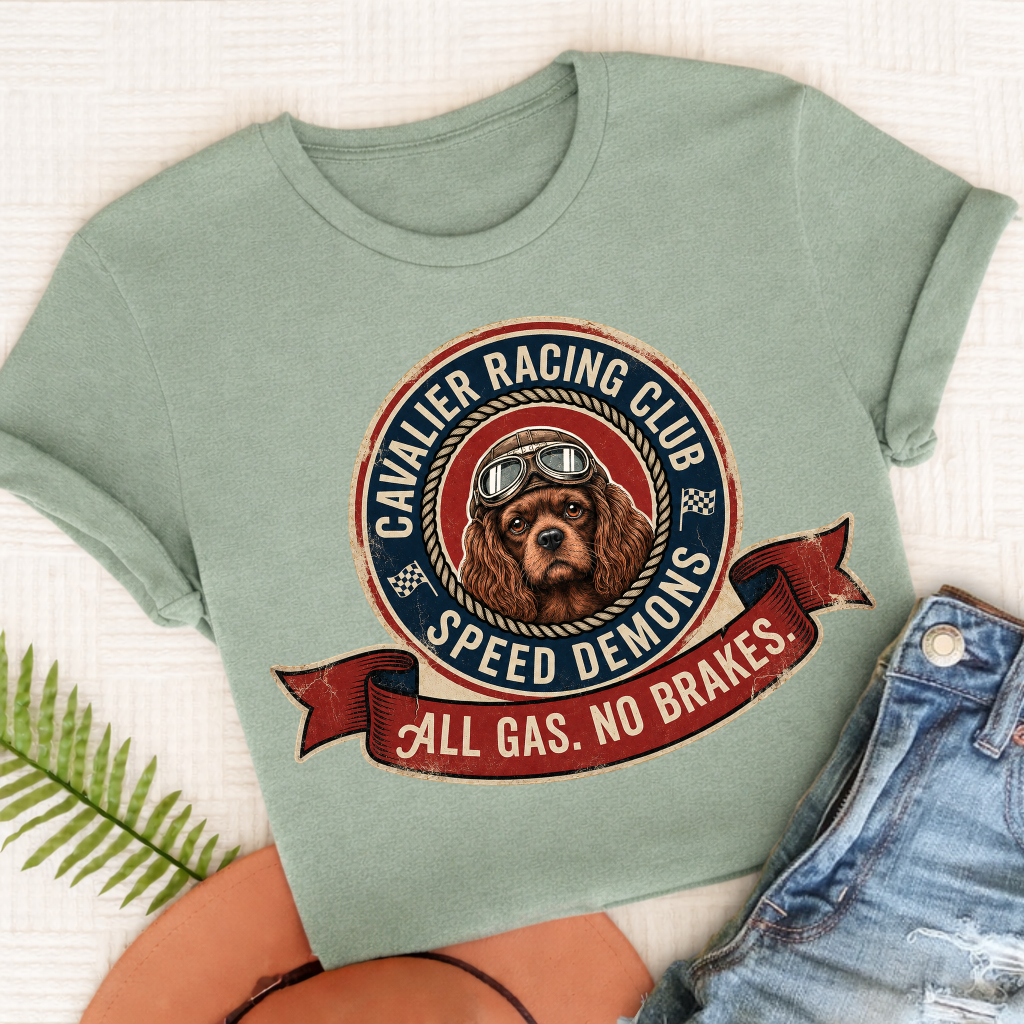 Custom Tricolor Cavalier Racing All Gas Unisex TShirt Bay