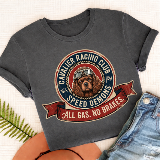 Custom Tricolor Cavalier Racing All Gas Unisex TShirt Pepper