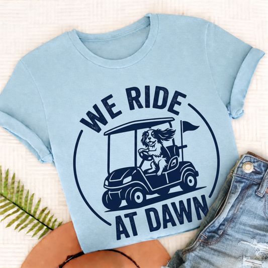 Cavalier King Charles Golf Cart Unisex TShirt Chambray