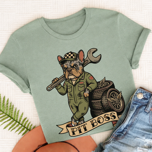 Custom French Pit Boss Car Racing Unisex Tshirt Bay