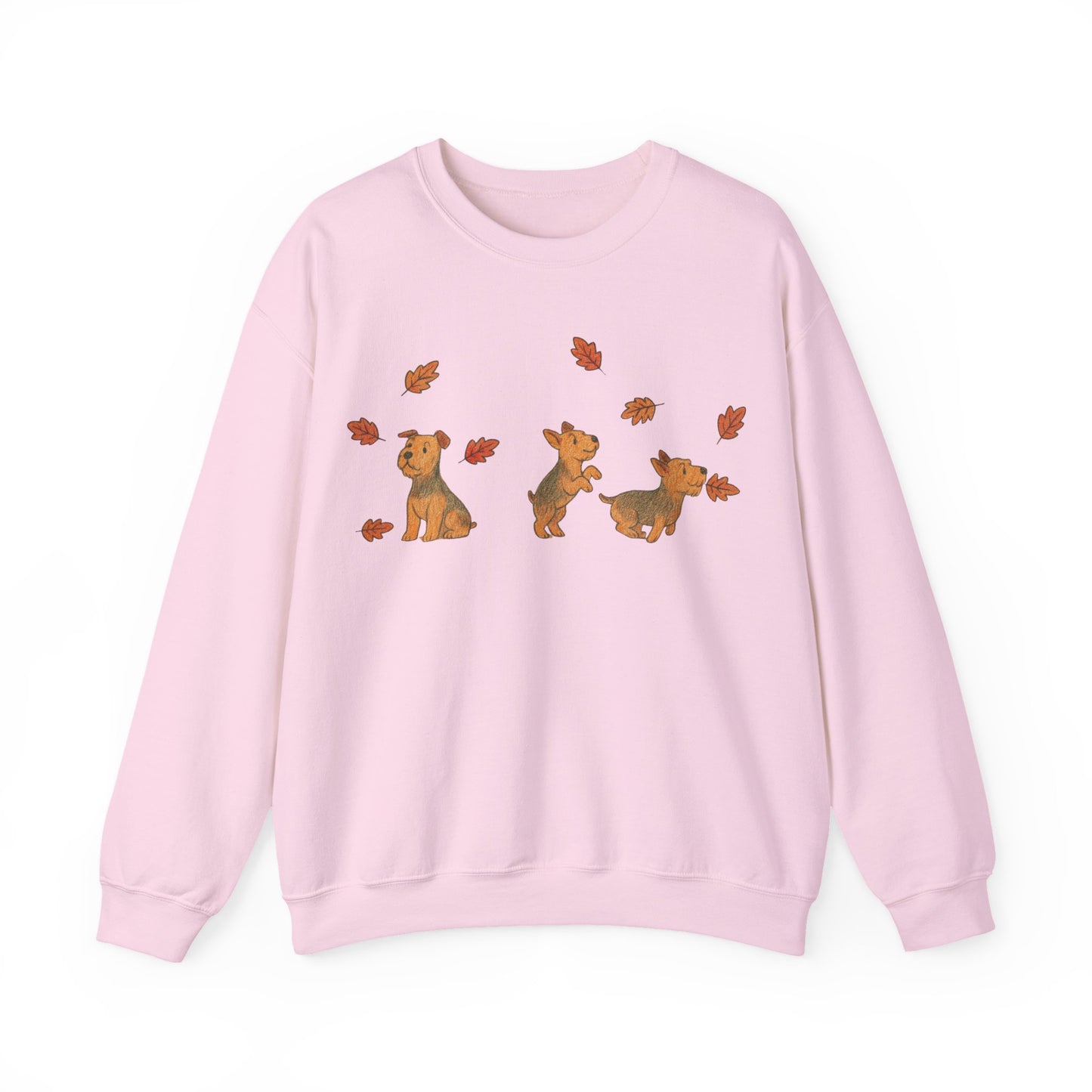 Airedale Terrier Chasing Leaves Sweatshirt