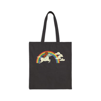 Rainbow Unicorn Ruby Cavalier Tote Bag