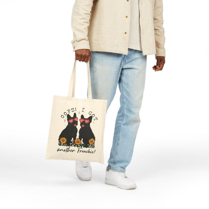 Black Frenchie Oops Tote Bag